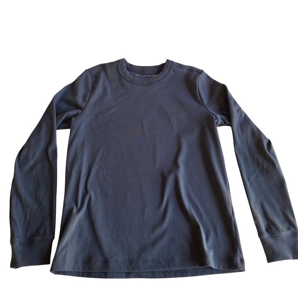 Abercrombie Kids Navy Blue Ribbed Long Sleeve Baby Tee Size 11/12 Crewneck Top